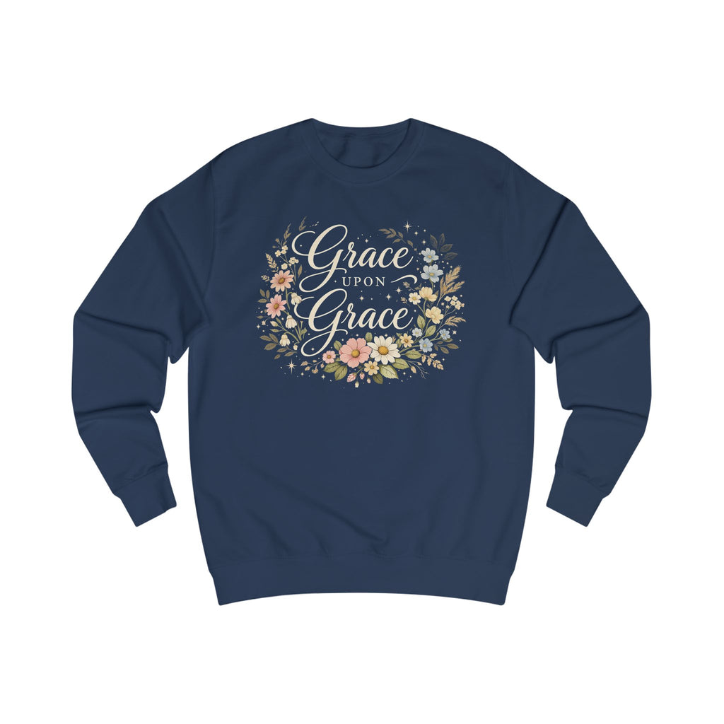 Grace Upon Grace Sweatshirt, Christian Faith Shirt, Grace Shirt, Floral Christian Crewneck, Bible Verse Inspired Gift, Faith Pullover
