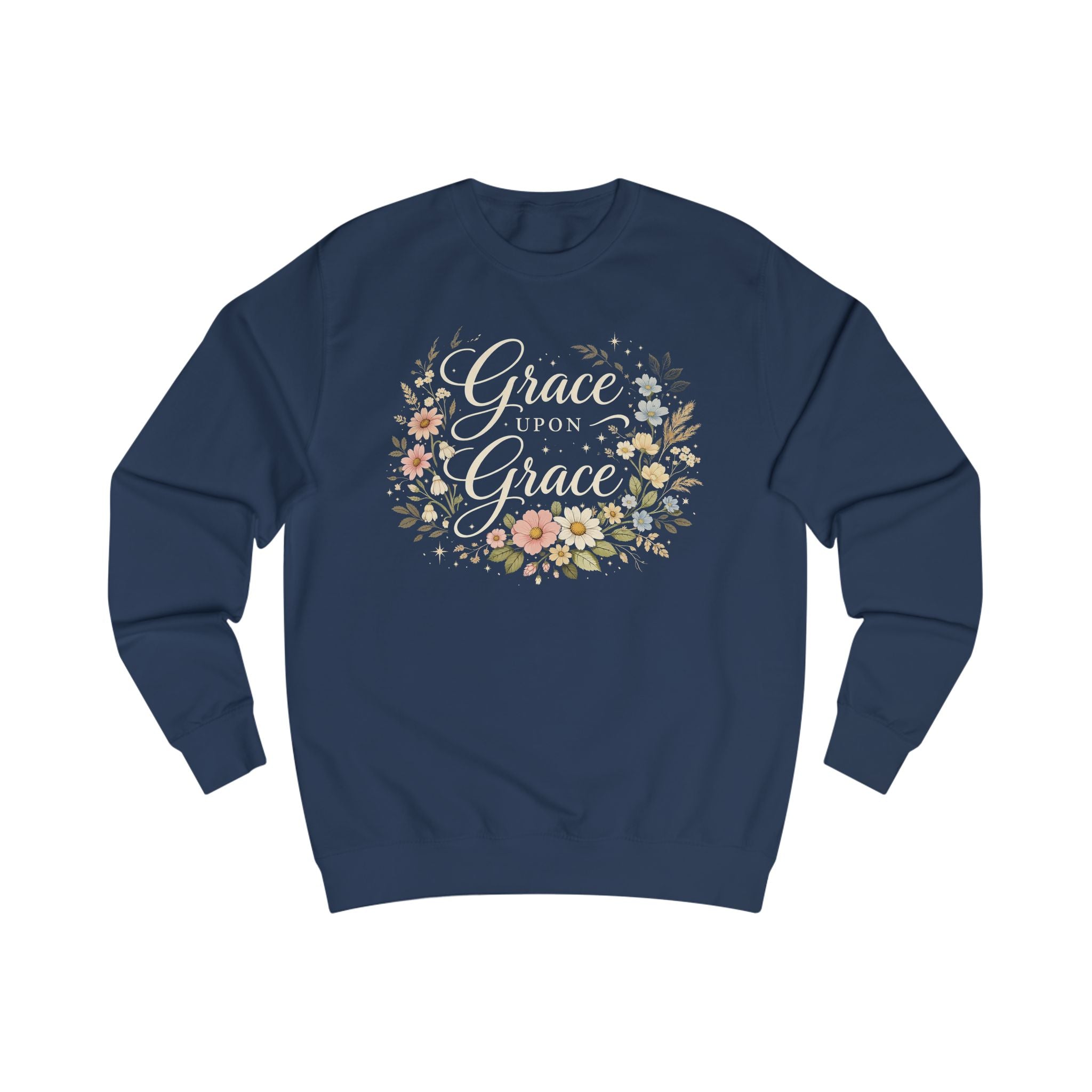 Grace Upon Grace Sweatshirt, Christian Faith Shirt, Grace Shirt, Floral Christian Crewneck, Bible Verse Inspired Gift, Faith Pullover