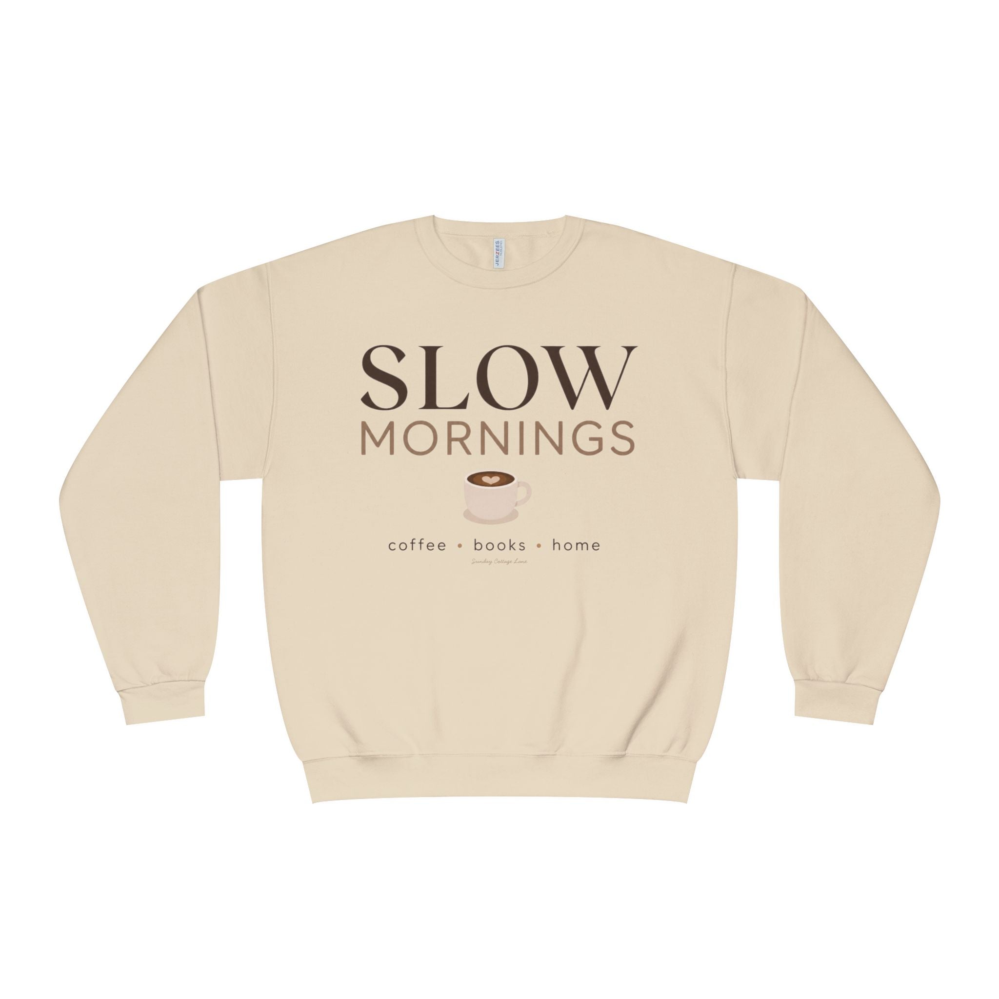 Slow Mornings Shirt, Coffee Books Home Sweatshirt, Cozy Morning Shirt, Women’s Book Lover Shirt