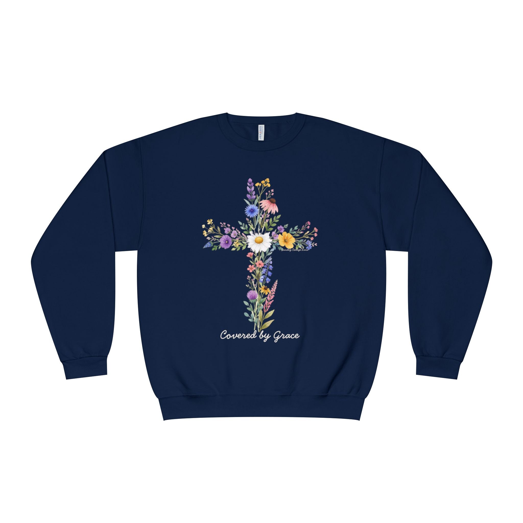 Covered by Grace Shirt, Christian Floral Shirt, Faith Based Shirt, Christian Women’s Gift, Cross Shirt, Inspirational Christian Shirt