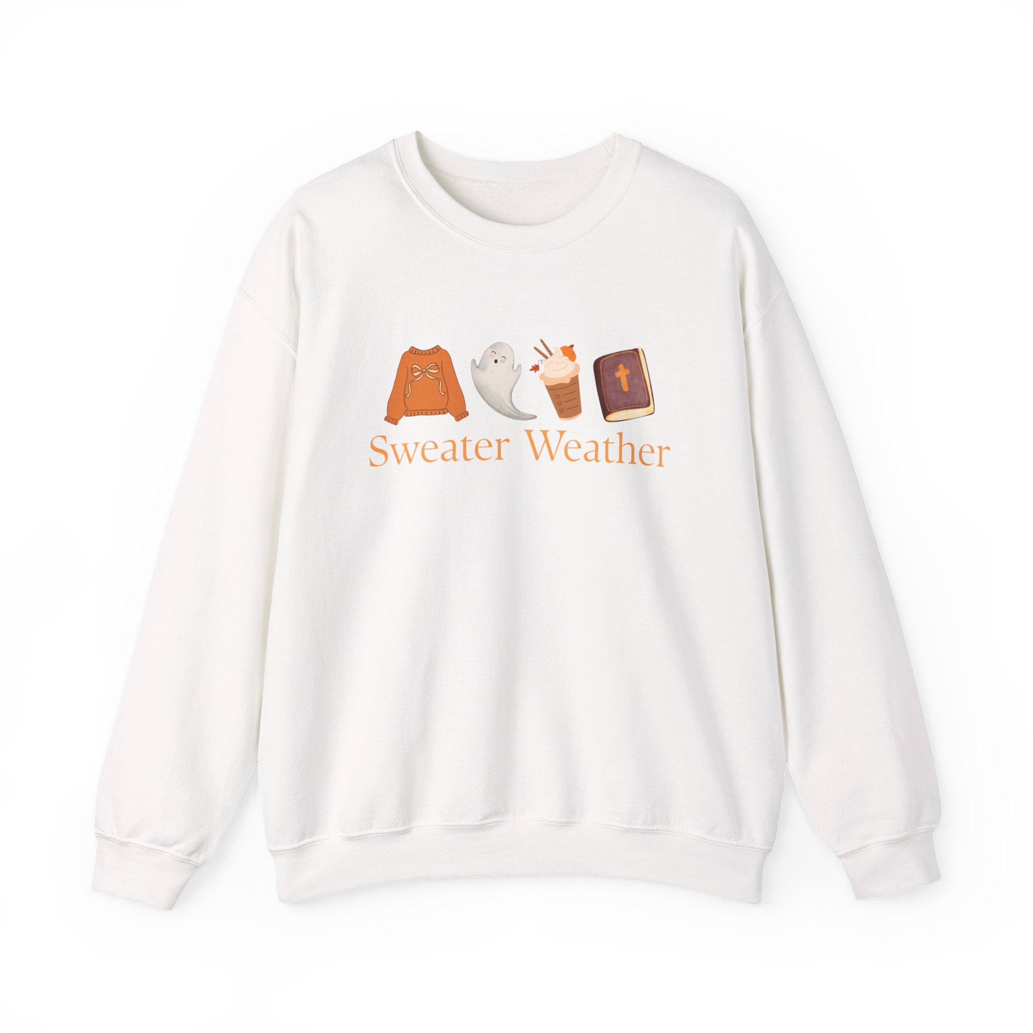Sweater Weather Sweatshirt, Fall Ghost Sweatshirt, Cozy Autumn Crewneck, Cute Halloween Pullover, Fall Gift