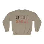 Coffee & Grace Shirt, Christian Coffee Sweatshirt, Faith Shirt for Women, Christian Graphic Shirt