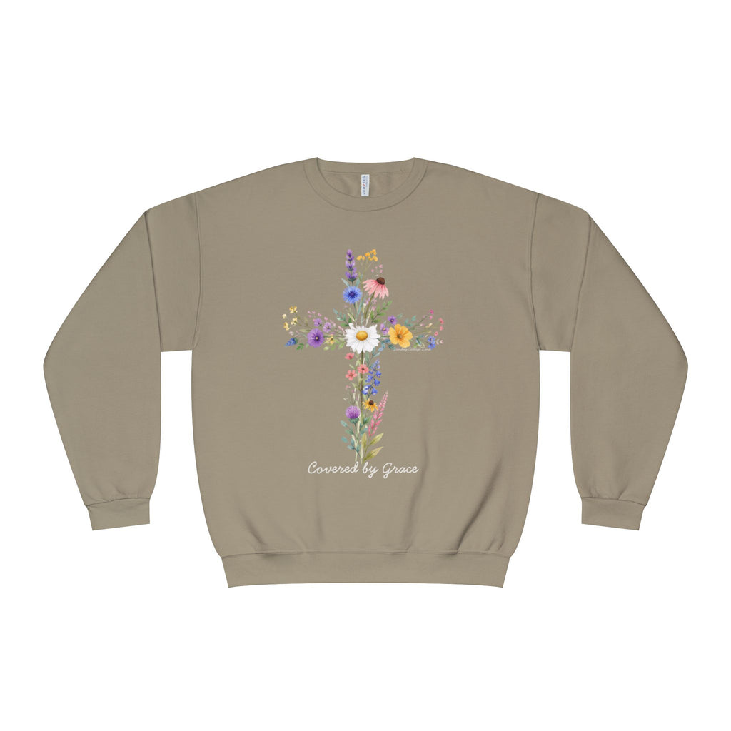 Covered by Grace Shirt, Christian Floral Shirt, Faith Based Shirt, Christian Women’s Gift, Cross Shirt, Inspirational Christian Shirt