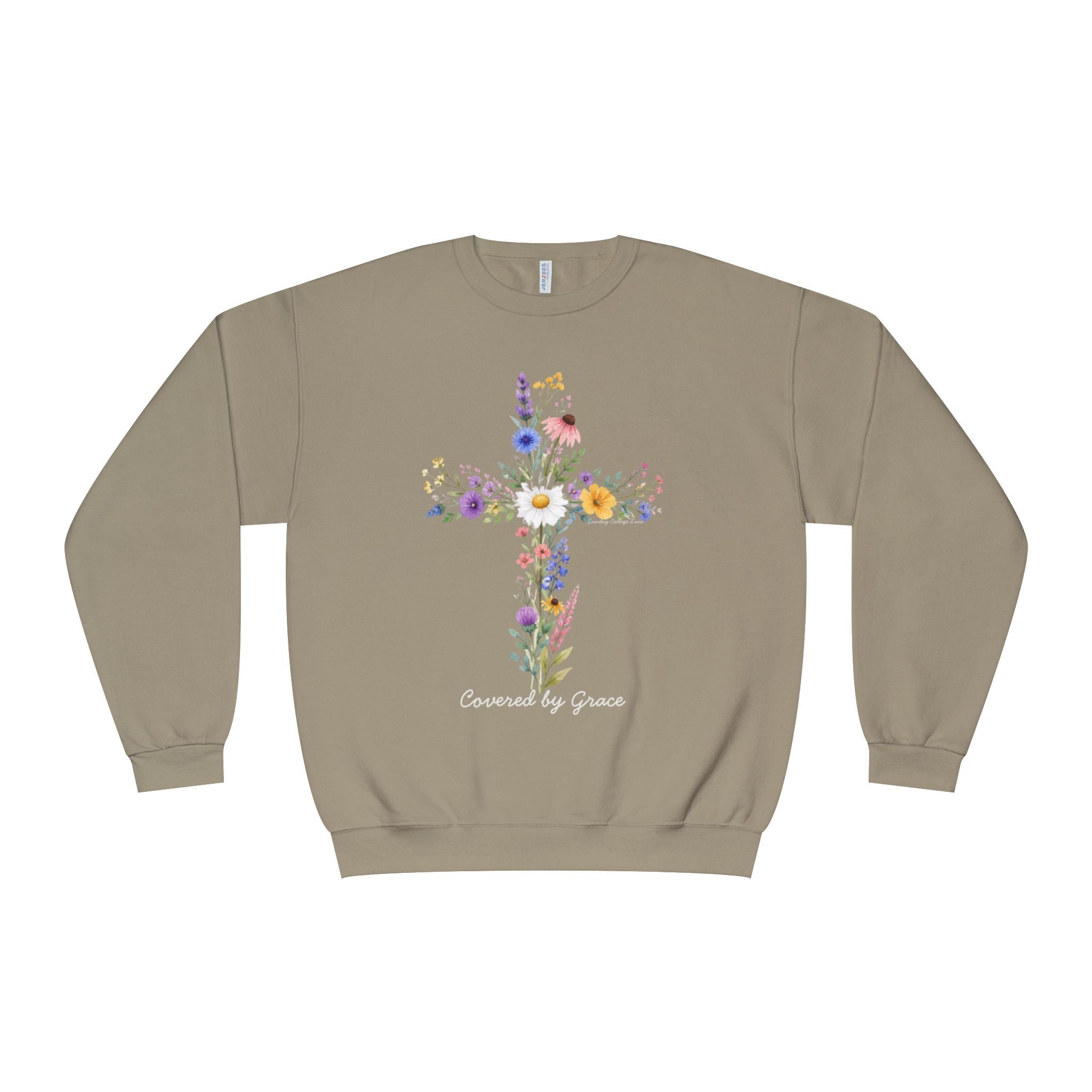 Covered by Grace Shirt, Christian Floral Shirt, Faith Based Shirt, Christian Women’s Gift, Cross Shirt, Inspirational Christian Shirt