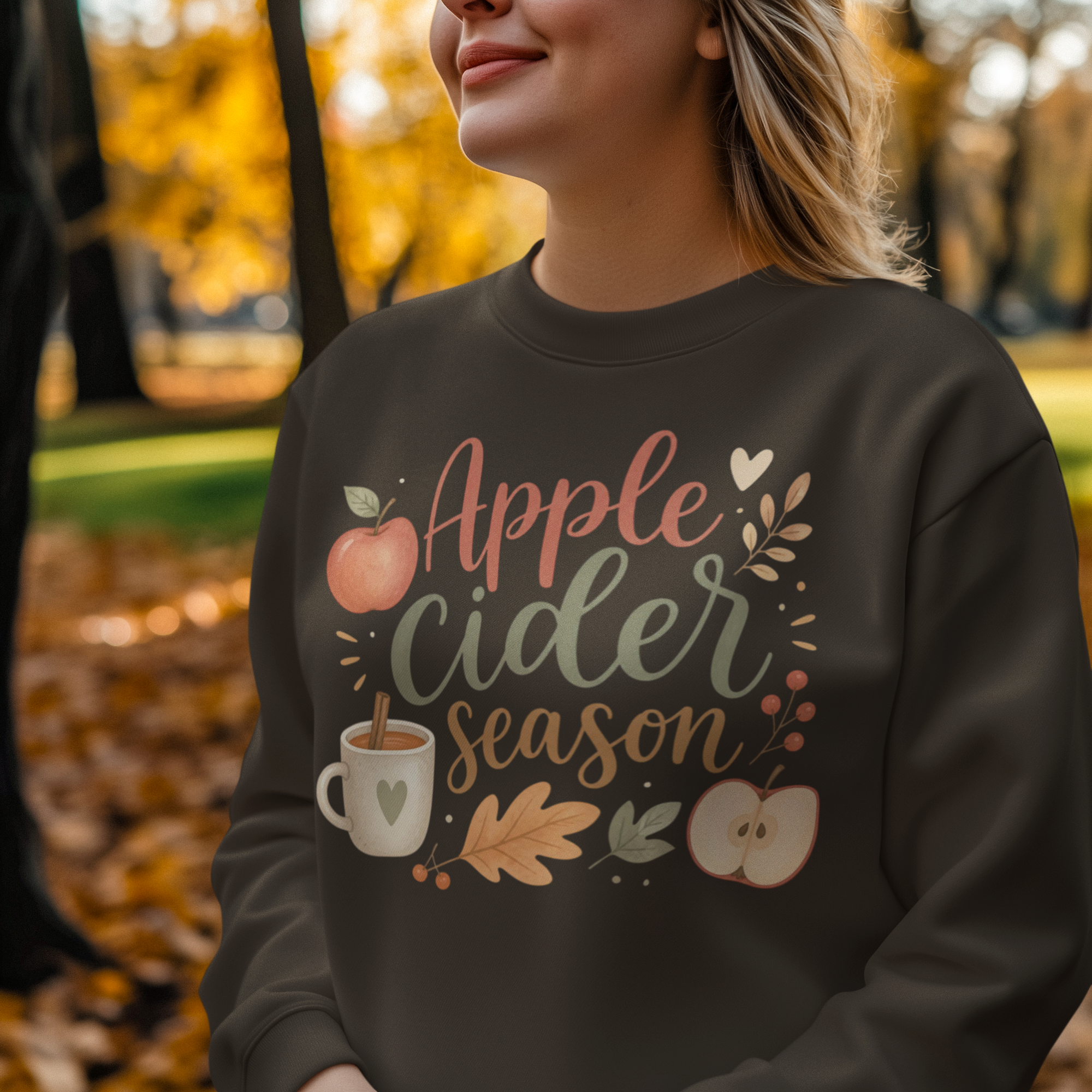 Apple Cider Season Sweatshirt, Fall Crewneck, Autumn Shirt, Cozy Apple Cider Pullover, Fall Coffee Sweatshirt