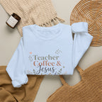 Teacher Sweatshirt, Teacher Coffee Jesus Crewneck, Christian Teacher Gift, Teacher Appreciation Shirt