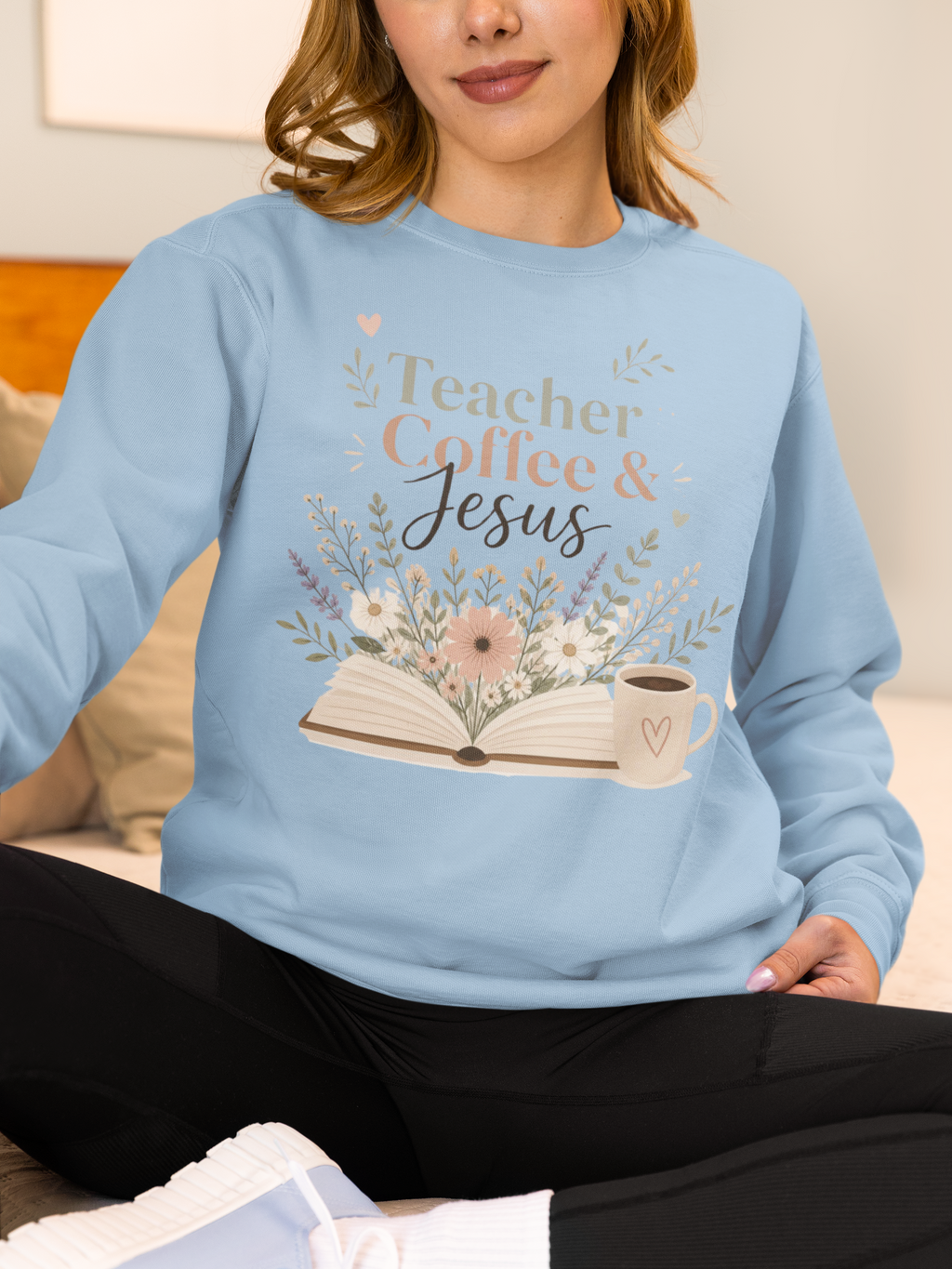 Teacher Sweatshirt, Teacher Coffee Jesus Crewneck, Christian Teacher Gift, Teacher Appreciation Shirt