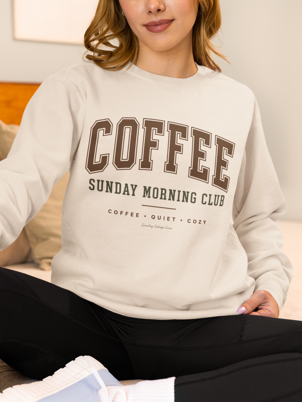 Sunday Morning Club Shirt, Coffee & Quiet Cozy Sweatshirt, Women’s Coffee Graphic Shirt, Cozy Weekend Shirt