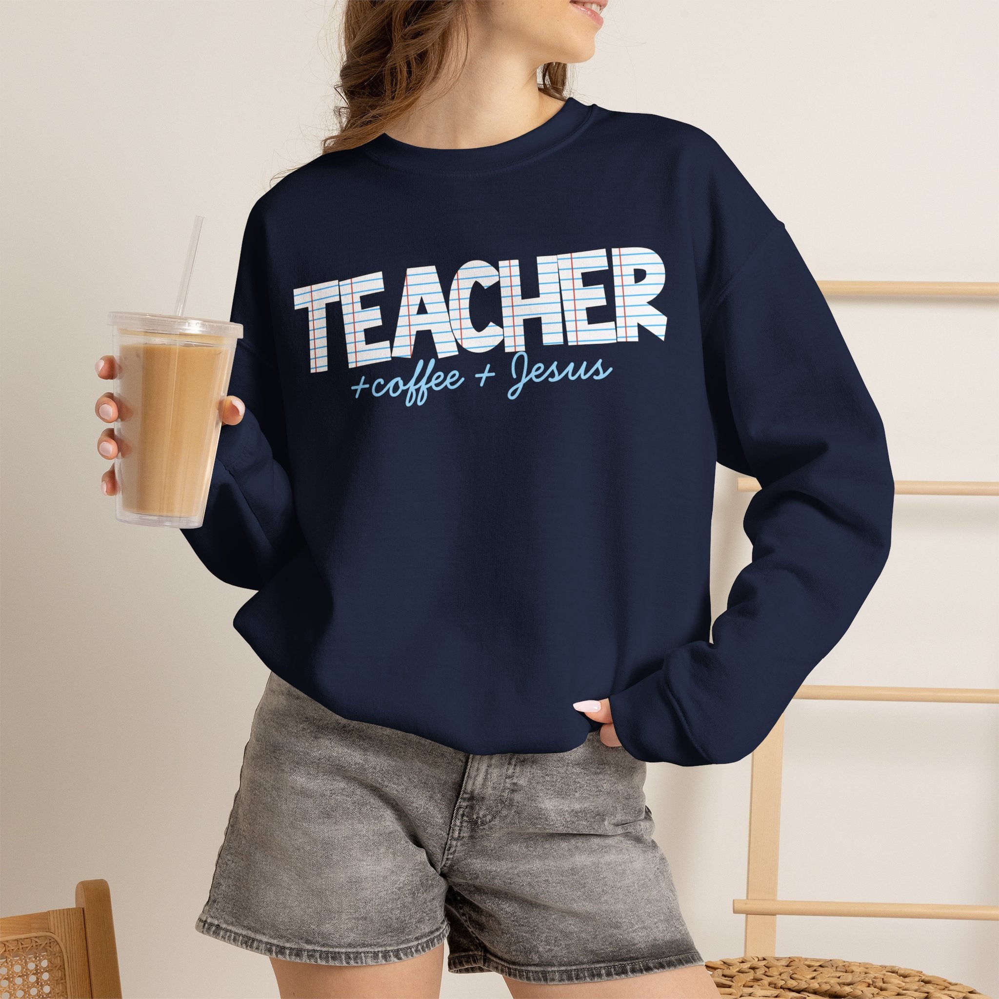 Teacher Sweatshirt, Teacher Coffee Jesus Crewneck, Christian Teacher Gift, Teacher Appreciation Shirt