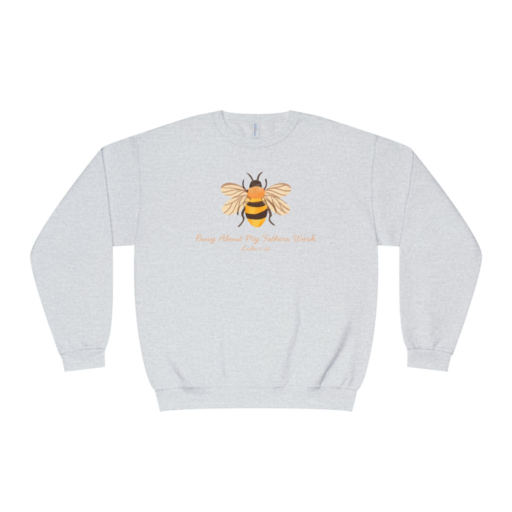 Busy About My Father’s Work Shirt, Christian Bee Sweatshirt, Luke 2:49 Faith Shirt, Christian Women’s Sweatshirt