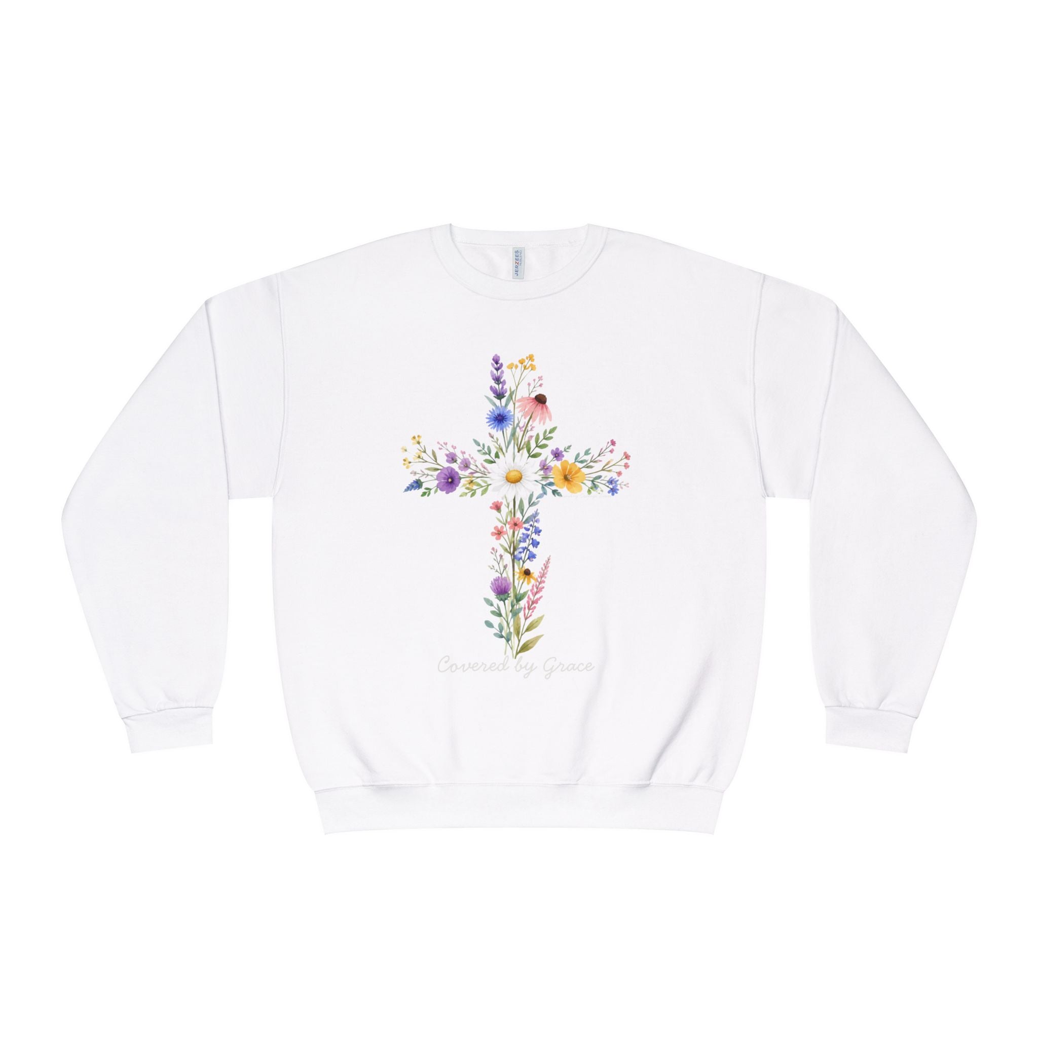 Covered by Grace Shirt, Christian Floral Shirt, Faith Based Shirt, Christian Women’s Gift, Cross Shirt, Inspirational Christian Shirt