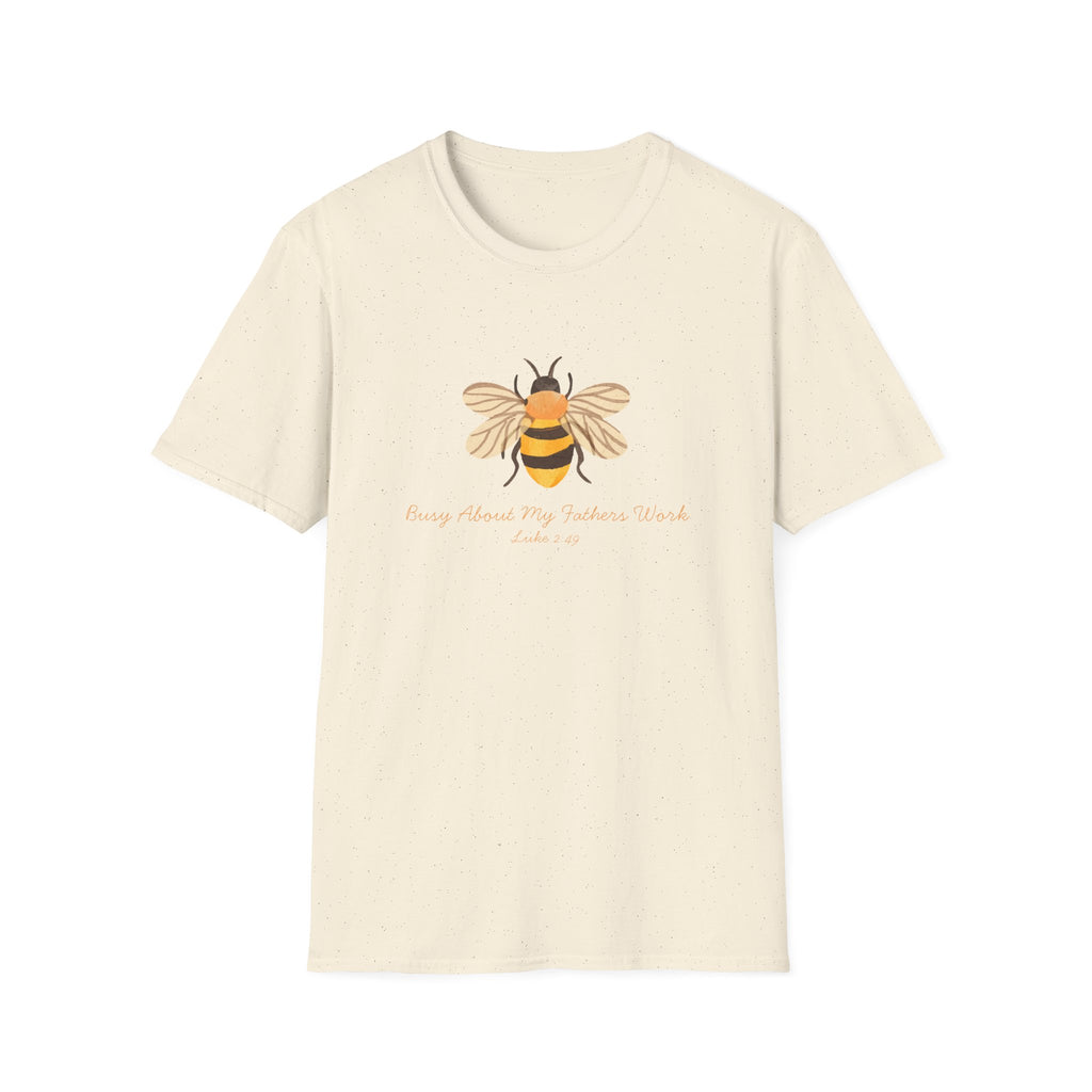 Busy About My Father’s Work Shirt, Christian Bee T-Shirt, Luke 2:49 Faith Shirt, Christian Women’s Tee