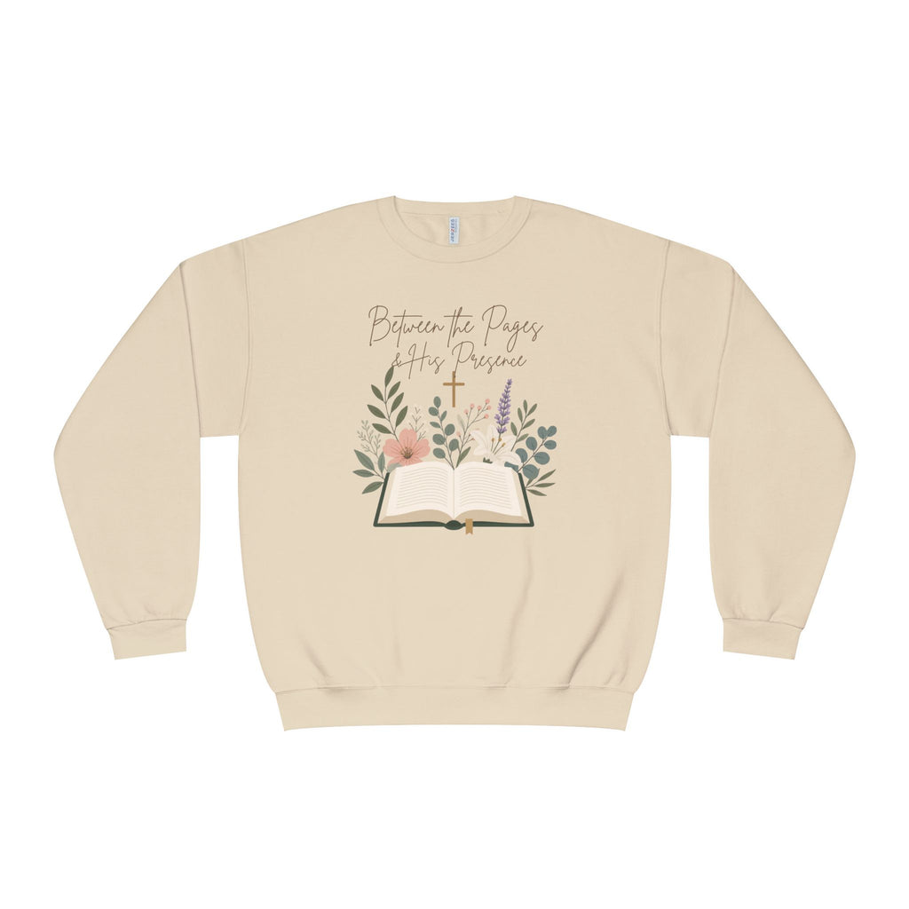 Between the Pages & His Presence Shirt, Christian Book Lover Sweatshirt, Bible Study Shirt, Faith Shirt for Women