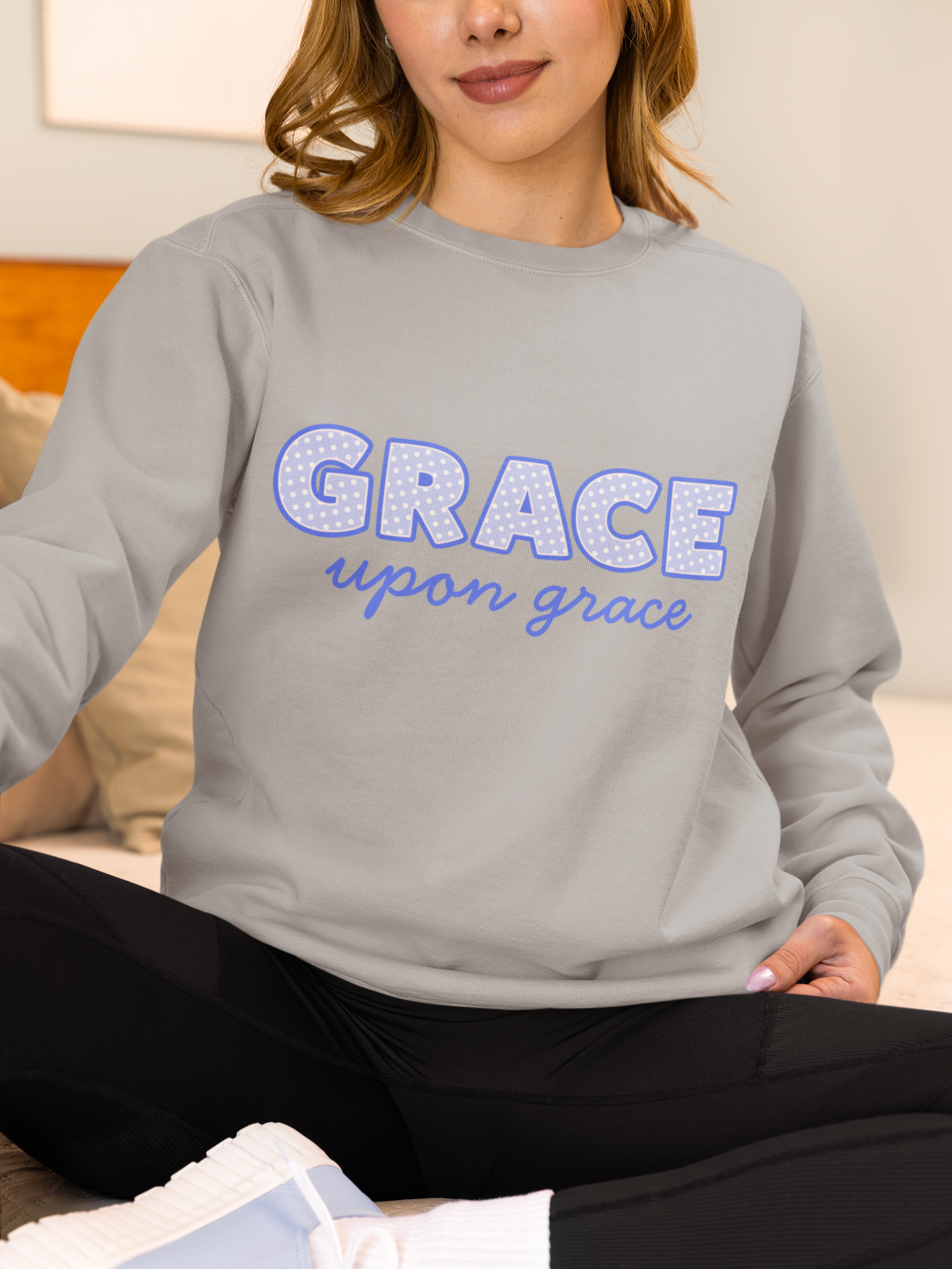 Christian Grace Sweatshirt, Grace Upon Grace Crewneck, Faith Based Sweatshirt, Christian Clothing, Religious Gift, Bible Inspired Pullover