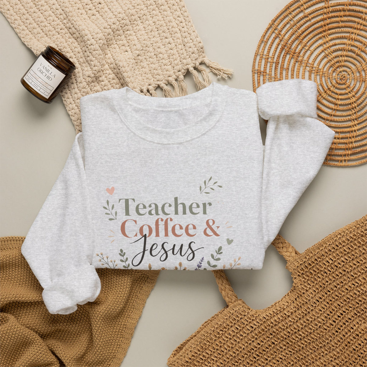 Teacher Sweatshirt, Teacher Coffee Jesus Crewneck, Christian Teacher Gift, Teacher Appreciation Shirt