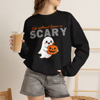 Christian Halloween Sweatshirt, Life Without Jesus Is Scary, Halloween Crewneck, Faith Based Fall Shirt