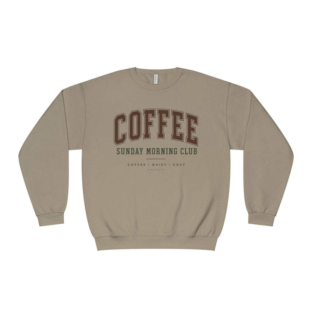 Sunday Morning Club Shirt, Coffee & Quiet Cozy Sweatshirt, Women’s Coffee Graphic Shirt, Cozy Weekend Shirt