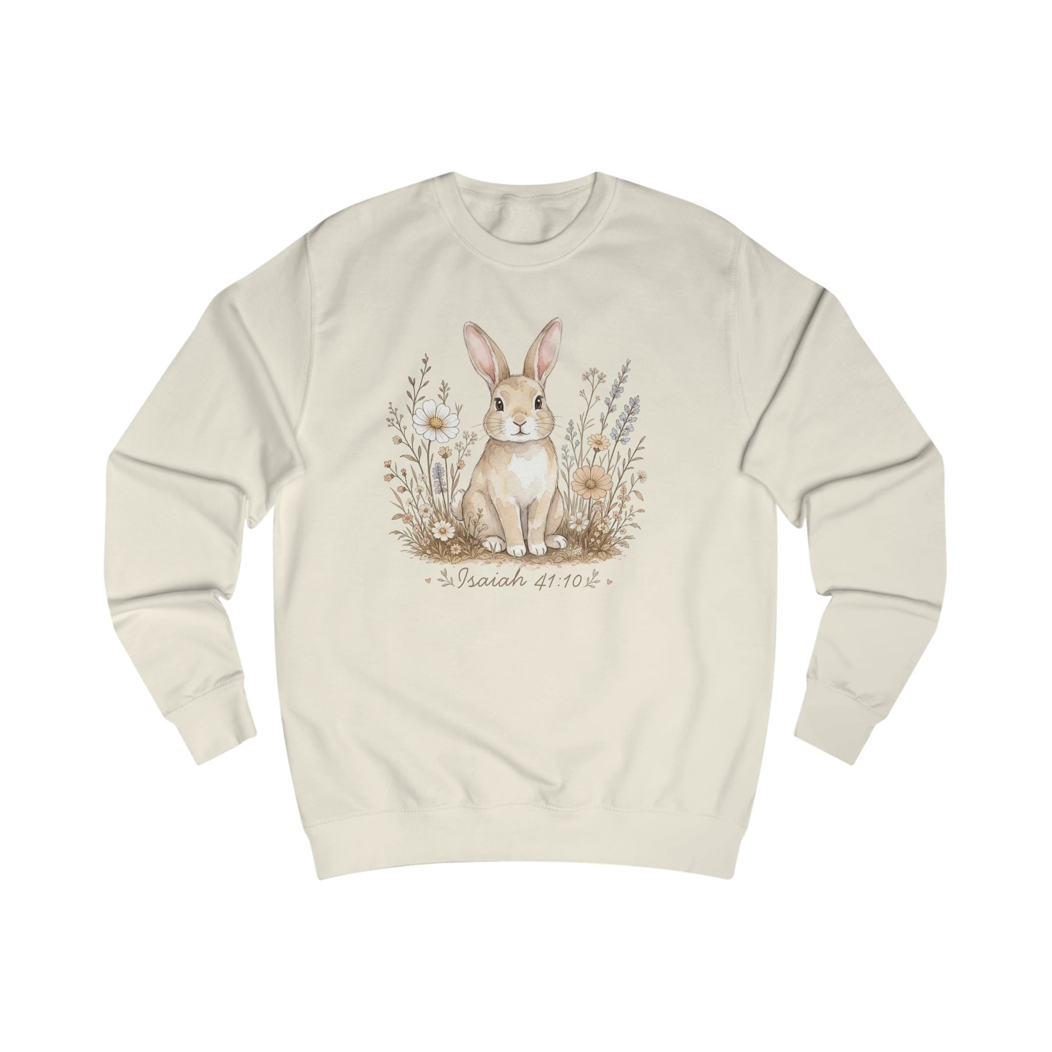 Isaiah 41:10 Bunny Shirt, Christian Sweatshirt, Faith Shirt, Bible Verse Crewneck, Christian Animal Shirt, Fall Floral Gift