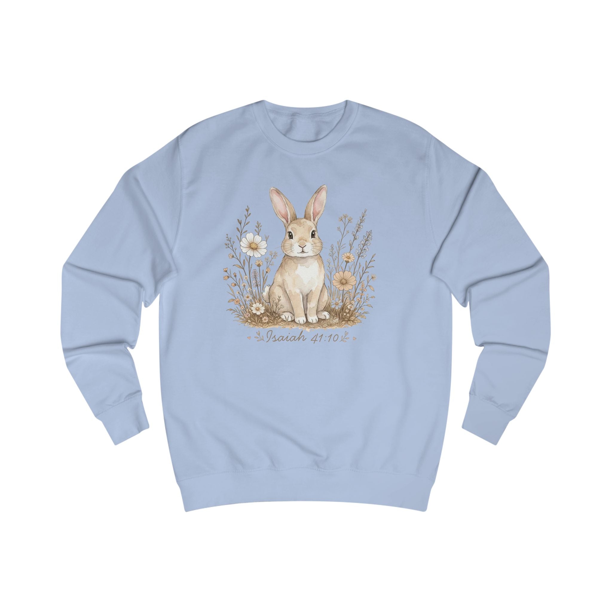 Isaiah 41:10 Bunny Shirt, Christian Sweatshirt, Faith Shirt, Bible Verse Crewneck, Christian Animal Shirt, Fall Floral Gift