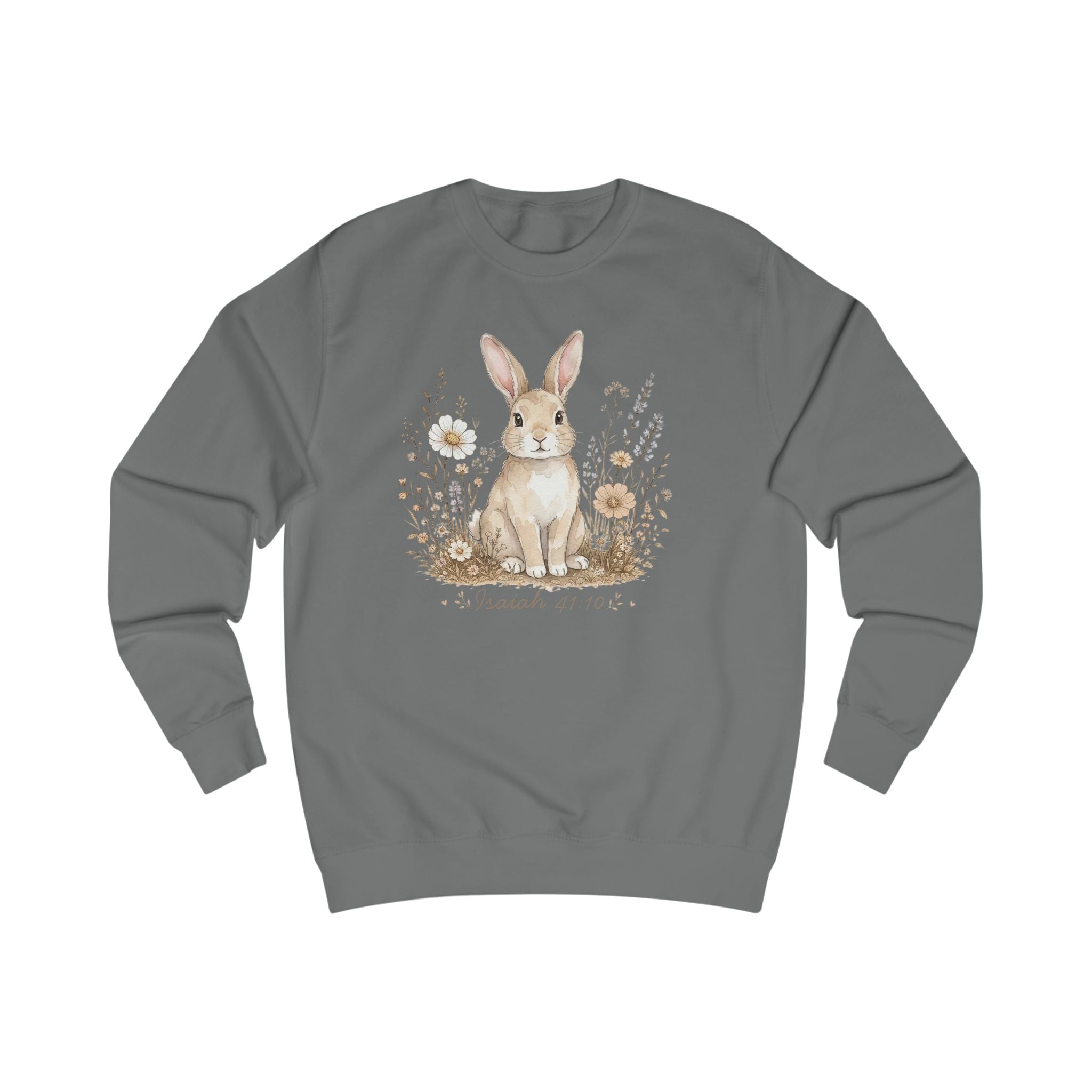Isaiah 41:10 Bunny Shirt, Christian Sweatshirt, Faith Shirt, Bible Verse Crewneck, Christian Animal Shirt, Fall Floral Gift