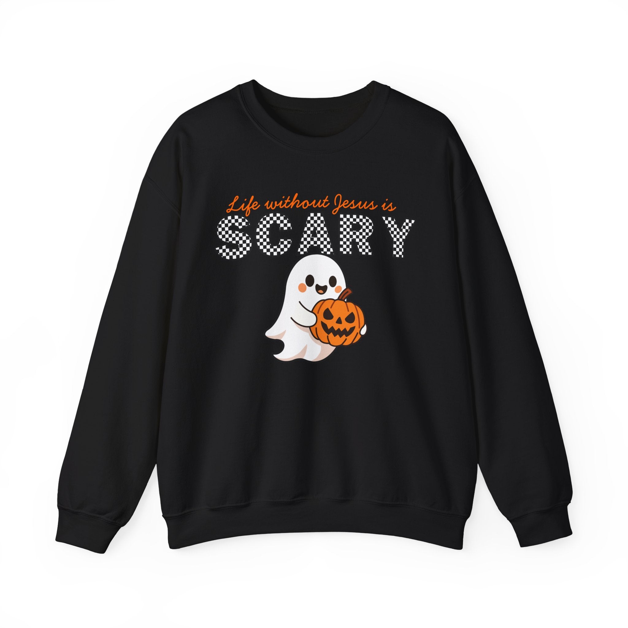 Christian Halloween Sweatshirt, Life Without Jesus Is Scary, Halloween Crewneck, Faith Based Fall Shirt
