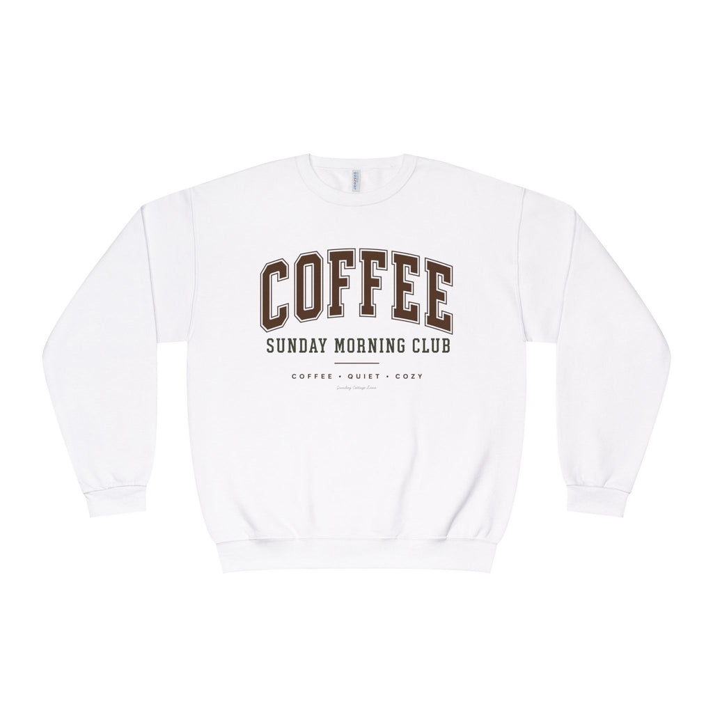 Sunday Morning Club Shirt, Coffee & Quiet Cozy Sweatshirt, Women’s Coffee Graphic Shirt, Cozy Weekend Shirt