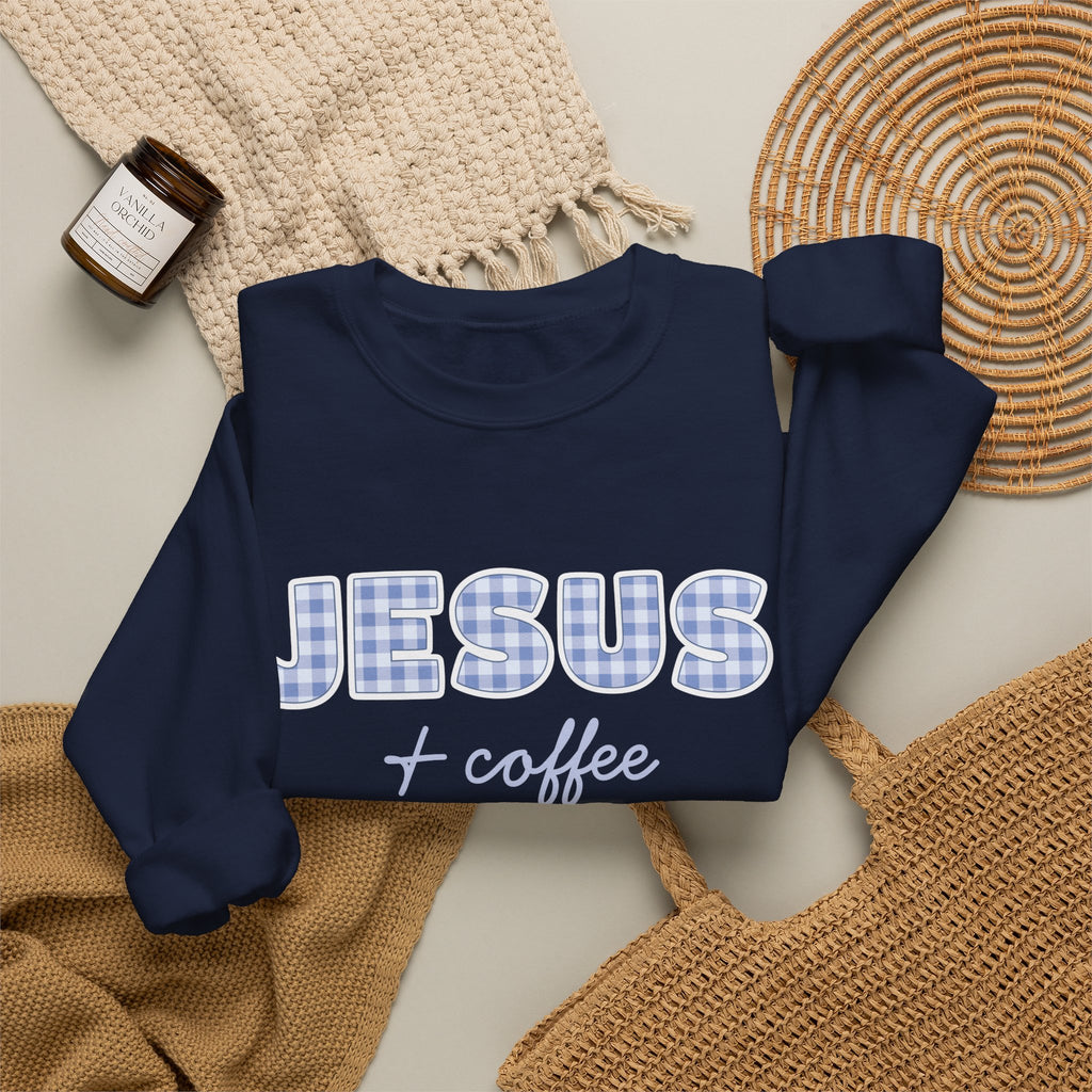 Jesus + Coffee Sweatshirt, Christian Crewneck, Faith Based Pullover