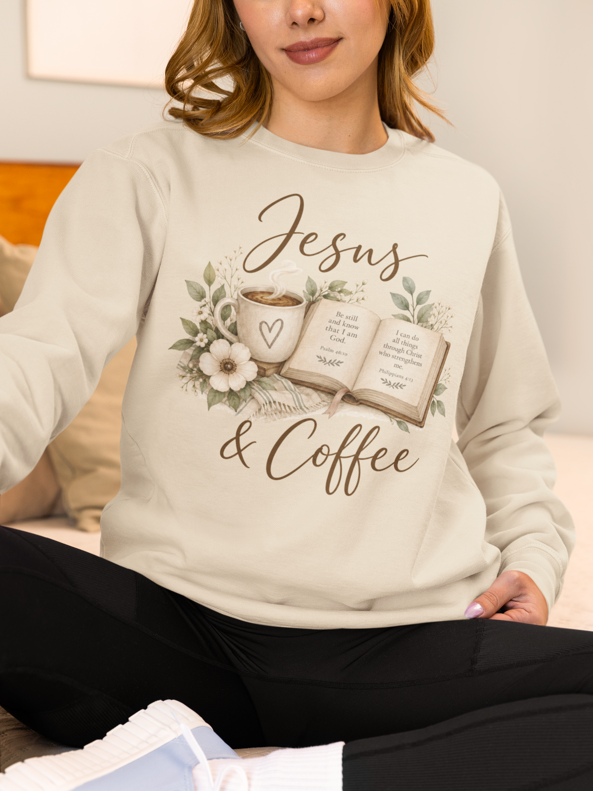 Jesus + Coffee Sweatshirt, Christian Crewneck, Faith Based Pullover