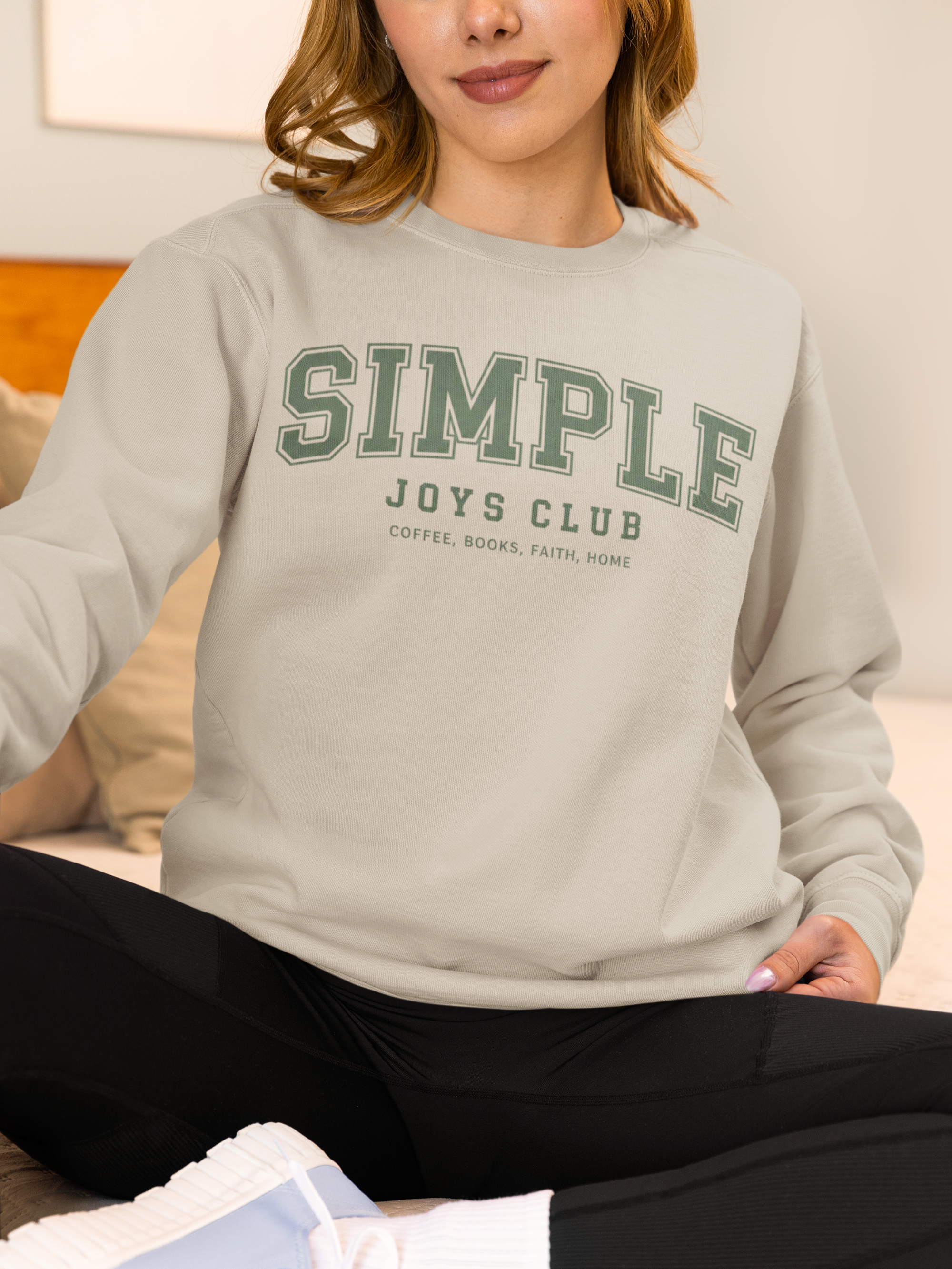 Simple Joys Club Sweatshirt, Coffee Books Faith Home Pullover, Cozy Cottagecore Crewneck, Minimalist Faith Sweatshirt, Everyday Comfort Shirt