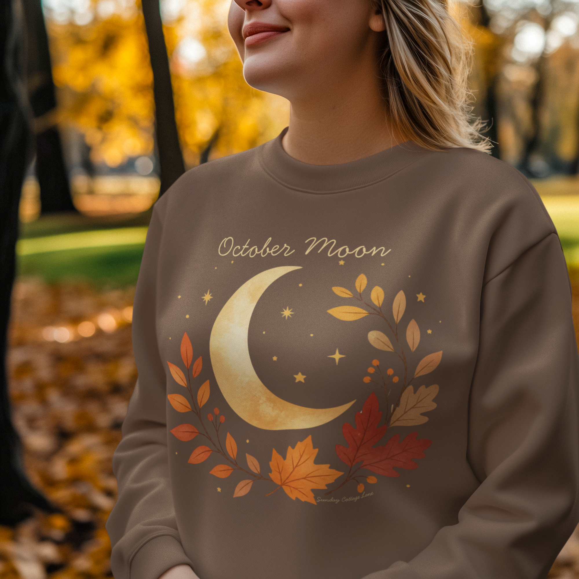 October Moon Sweatshirt, Fall Moon Shirt, Autumn Sweatshirt, Cozy Halloween Shirt, October Shirt, Fall Women’s Gift